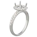 Forever Diamonds Round Diamond Halo Engagement Ring Setting in 14kt White Gold