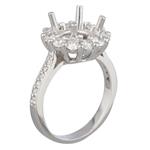 Round Diamond Halo Style Engagement Ring Setting in 14kt White Gold