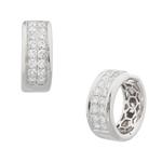 Round Diamond Hoop Earrings in 18kt White Gold