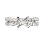 Round Diamond Split Shank Engagement Ring Setting in 18kt White Gold