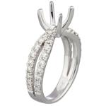 Round Diamond Split Shank Engagement Ring Setting in 18kt White Gold