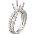 Forever Diamonds Round Diamond Split Shank Engagement Ring Setting in 18kt White Gold