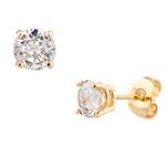 Round Diamond Stud Earrings in 14kt Gold