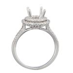 Double Halo Diamond Engagement Ring Setting in 14kt White Gold