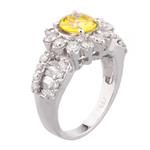 Round Yellow Diamond Engagement Ring in 14kt White Gold