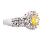 Round Yellow Diamond Engagement Ring in 14kt White Gold