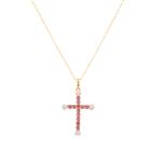 Ruby and Diamond Cross in 10kt Gold