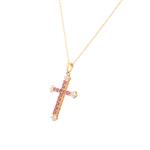 Ruby and Diamond Cross in 10kt Gold