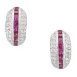 Forever Diamonds Ruby and Diamond Earrings in 14kt White Gold