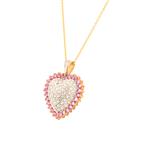 Ruby and Diamond Heart Pendant in 10kt Gold