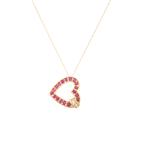 Ruby and Diamond Heart Pendant in 14kt Gold