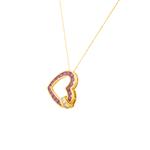 Ruby and Diamond Heart Pendant in 14kt Gold