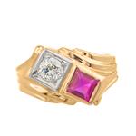 Ruby and Diamond Ring in14kt Gold