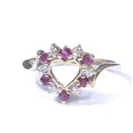 Diamond Ruby Heart Ring in 14kt Gold