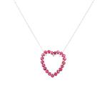 Forever Diamonds Ruby Open Heart Pendant in 14kt White Gold