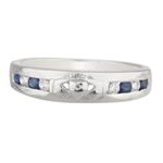 Forever Diamonds Sapphire and Diamond Claddaph Ring in 10kt White Gold