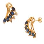 Sapphire and Diamond Earrings in 14kt Gold