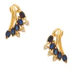 Forever Diamonds Sapphire and Diamond Earrings in 14kt Gold