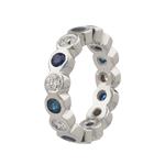 Sapphire and Diamond Eternity Ring in 14kt White Gold
