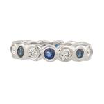 Forever Diamonds Sapphire and Diamond Eternity Ring in 14kt White Gold