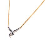 Sapphire and Diamond Ribbon Necklace in 10kt Two- Tone Gold