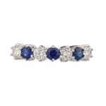 Sapphire and Diamond Ring in 1k8kt White Gold