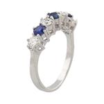 Sapphire and Diamond Ring in 1k8kt White Gold