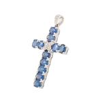 Sapphire Diamond Cross in 14kt White Gold