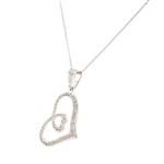 Sideway Diamond Heart Pendant in 14kt White Gold