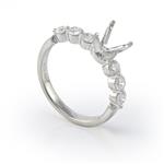 Round Diamond Engagement Ring Setting in 14kt White Gold