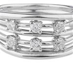 Six Stone Diamond Ring in 14kt White Gold