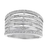 Six Strand Diamond Ring in 14kt White Gold