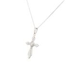 Solitaire Diamond Cross in 14kt White Gold