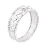 Solitaire Diamond Hearts Ring in 14kt White Gold