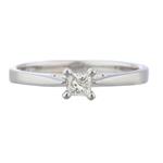 Solitaire Princess Cut Diamond Engagement Ring in 14kt White Gold