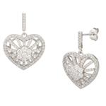 Spiral Heart Cluster Earrings in Sterling Silver