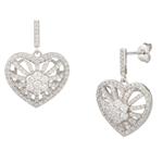 Spiral Heart Cluster Earrings in Sterling Silver