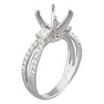 Forever Diamonds Split Shank Diamond Engagement Ring Setting in 18kt White Gold