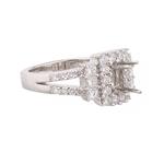 Square Diamond Halo Engagement Ring Setting in 18kt White Gold