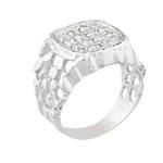 Sqaure Top Diamond Nugget Ring in 14kt White Gold