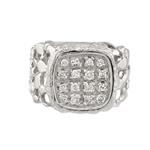 Sqaure Top Diamond Nugget Ring in 14kt White Gold