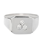 Sqaure Top Diamond Ring in 14kt White Gold 