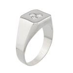 Sqaure Top Diamond Ring in 14kt White Gold 