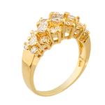 Square and Round Diamonds Ring in 14kt Gold