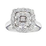 Square Diamond Cluster Ring in 14kt White Gold