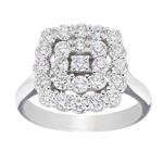 Forever Diamonds Square Diamond Cluster Ring in 14kt White Gold