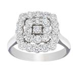 Square Diamond Cluster Ring in 14kt White Gold