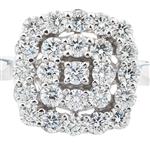 Square Diamond Cluster Ring in 14kt White Gold