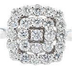 Square Diamond Cluster Ring in 14kt White Gold