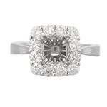 Forever Diamonds Square Diamond Frame Engagement Ring Setting in 14kt White Gold